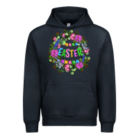 Navy Easter Day Flower Easter Urban Hoodie - OliviaCreatesArt