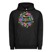 Pigment Black Easter Day Flower Easter Urban Hoodie - OliviaCreatesArt