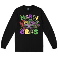 Black mardi gras Long Sleeve Tee - MaliasSmallBusiness