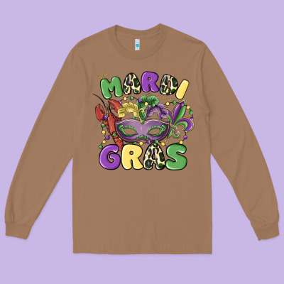 Mardi Gras Long Sleeve Tee Designed By Maliassmallbusiness