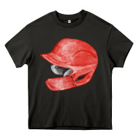 Asphalt red baseball batting helmet fa element Heavy Core Tee - FaDigitalArtStudio