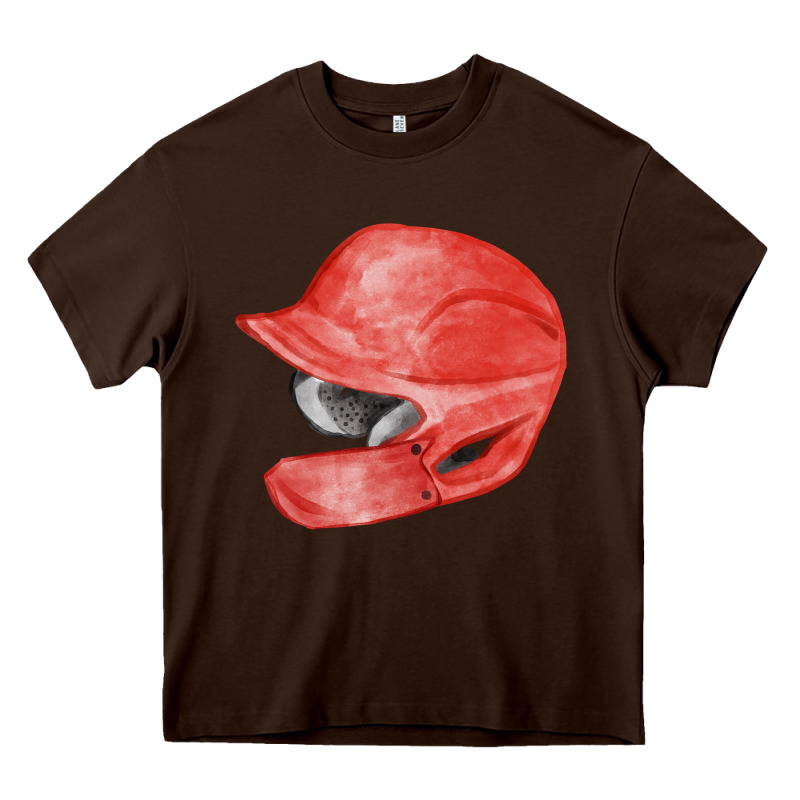 Red Baseball Batting Helmet Fa Element Heavy Core Tee by FaDigitalArtStudio | Teevron