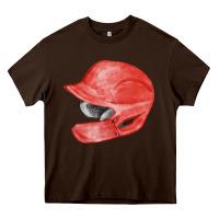 Chocolate Brown red baseball batting helmet fa element Heavy Core Tee - FaDigitalArtStudio