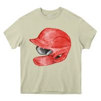 Mossy red baseball batting helmet fa element Heavy Core Tee - FaDigitalArtStudio