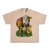 Burro hereford bull with sunflowers Urban Heavy Tee - LillyAllenDesigns