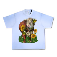 Grape Ice hereford bull with sunflowers Urban Heavy Tee - LillyAllenDesigns