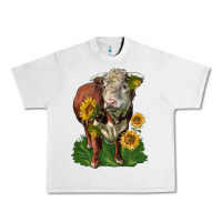 Lunar Rock hereford bull with sunflowers Urban Heavy Tee - LillyAllenDesigns
