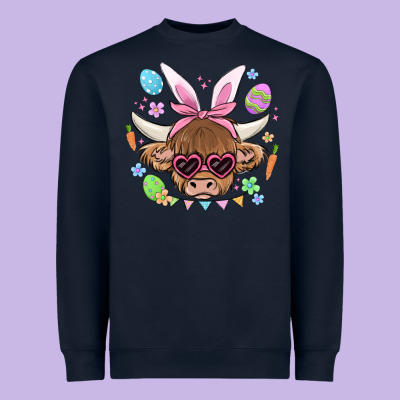 Easter Cow Heavyweight Sweatshirt Designed By Maliassmallbusiness