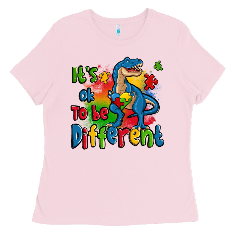 It's Ok To Be Different Autism Trex Ladies Tee by Zillion Design Studio | Teevron