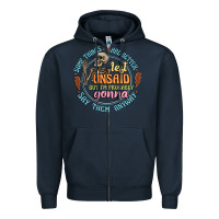 Navy some things are better left unsaid Zipper Hoodie - Artiststas