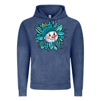 Vintage Denim cute snowman winter sunflower Vintage Hoodie - Jasminsmagicworld