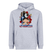 Heather Grey Puerto Rico messy bun Heavyweight Hoodie - NancyCooperArtShop