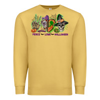 Antique Gold Peace love Halloween Premium Sweatshirt - NancyCooperArtShop