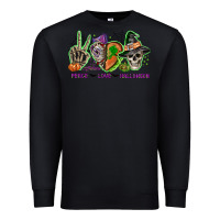 Black Peace love Halloween Premium Sweatshirt - NancyCooperArtShop