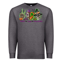 Charcoal Heather Peace love Halloween Premium Sweatshirt - NancyCooperArtShop