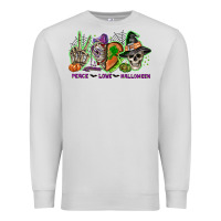 Dove Grey Peace love Halloween Premium Sweatshirt - NancyCooperArtShop