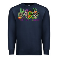Navy Peace love Halloween Premium Sweatshirt - NancyCooperArtShop