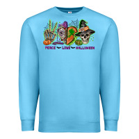 Ocean Blue Peace love Halloween Premium Sweatshirt - NancyCooperArtShop
