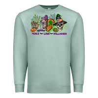 Seafoam Peace love Halloween Premium Sweatshirt - NancyCooperArtShop