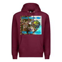 Burgundy let us thank hım for our food Premium Hoodie - TumblerDesignByShophia