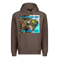 Coffee let us thank hım for our food Premium Hoodie - TumblerDesignByShophia
