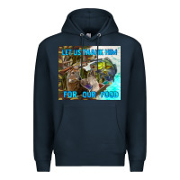 Navy let us thank hım for our food Premium Hoodie - TumblerDesignByShophia