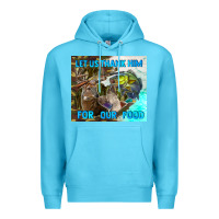 Ocean Blue let us thank hım for our food Premium Hoodie - TumblerDesignByShophia