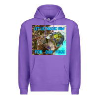 Purple let us thank hım for our food Premium Hoodie - TumblerDesignByShophia