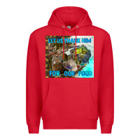Red let us thank hım for our food Premium Hoodie - TumblerDesignByShophia