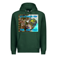 Sports Green let us thank hım for our food Premium Hoodie - TumblerDesignByShophia