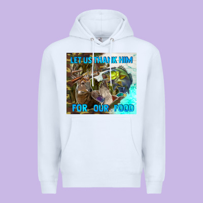 Let Us Thank Hım For Our Food Premium Hoodie Designed By Tumblerdesignbyshophia