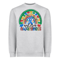 Heather Grey autism awareness rainbow Heavyweight Sweatshirt - MaliasSmallBusiness