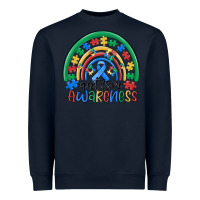 Navy autism awareness rainbow Heavyweight Sweatshirt - MaliasSmallBusiness