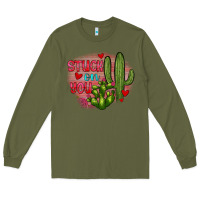 Army Green stuck on you cactus Long Sleeve Tee - JahusDesignShop
