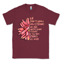 Burgundy pink sunflower and cancer ribbon breast cancer Classic Tee - MaliasSmallBusiness