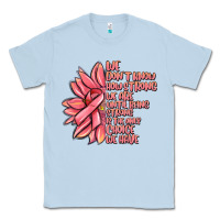Dusty Blue pink sunflower and cancer ribbon breast cancer Classic Tee - MaliasSmallBusiness