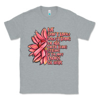 Heather Grey pink sunflower and cancer ribbon breast cancer Classic Tee - MaliasSmallBusiness