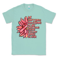 Seafoam pink sunflower and cancer ribbon breast cancer Classic Tee - MaliasSmallBusiness