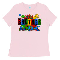 Bubblegum Pink my brother is ausome autism Ladies Tee - Zillion Design Studio