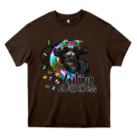 Chocolate Brown autism awareness Heavy Core Tee - SublimationCraftShop