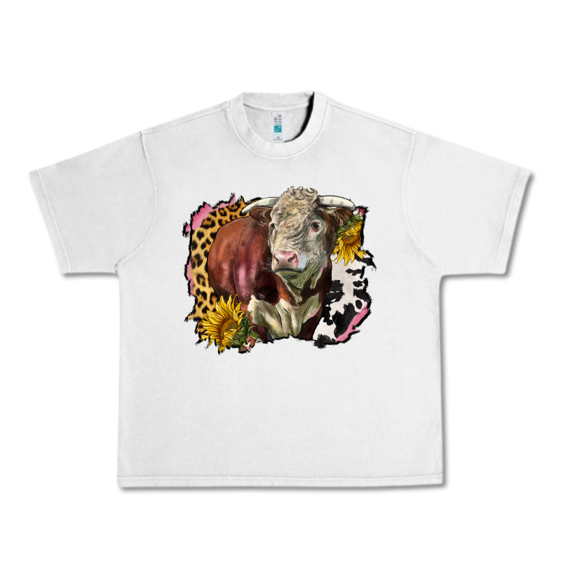 Hereford Bull Western Background Urban Heavy Tee by LillyAllenDesigns | Teevron