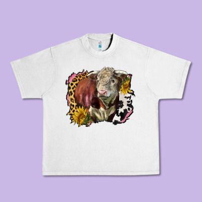 Hereford Bull Western Background Urban Heavy Tee Designed By Lillyallendesigns