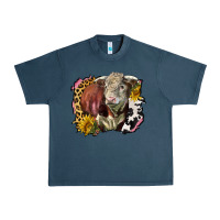 Midnight Navy hereford bull western background Urban Heavy Tee - LillyAllenDesigns