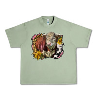 Oil Green hereford bull western background Urban Heavy Tee - LillyAllenDesigns