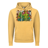 Vintage Mustard watercolor cactus western background Vintage Hoodie - BarkalooDesign
