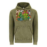 Vintage Olive watercolor cactus western background Vintage Hoodie - BarkalooDesign
