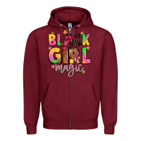 Burgundy black girl magic Zipper Hoodie - Artiststas