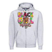 Heather Grey black girl magic Zipper Hoodie - Artiststas