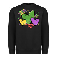 Black mardi gras hearts Heavyweight Sweatshirt - MaliasSmallBusiness