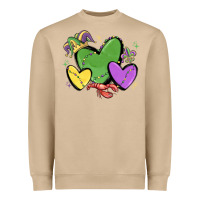 Mushroom mardi gras hearts Heavyweight Sweatshirt - MaliasSmallBusiness